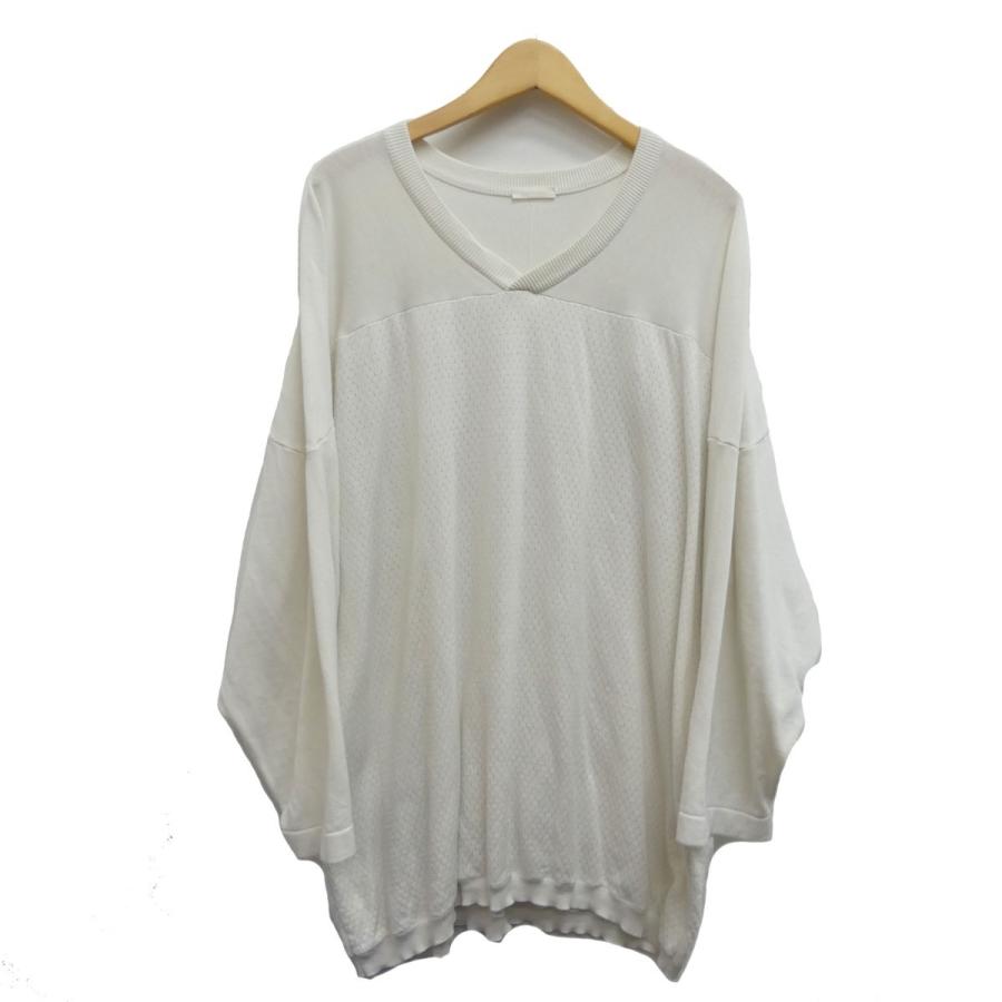 7月9日値下 Comoli 18ss コットンシルクメッシュvネックニット ホワイト サイズ 1 茶屋町店 ブランド古着カインドオル 通販 Yahoo ショッピング