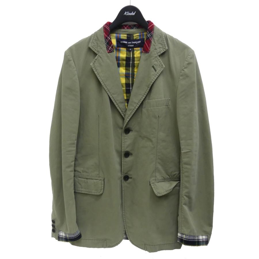 55 以上節約 Comme Des Garcons Homme 14aw チェック切替テーラードジャケット カーキ サイズ S 梅田クロス茶屋町店 国内最安値 Cantinhoalgarvio Com