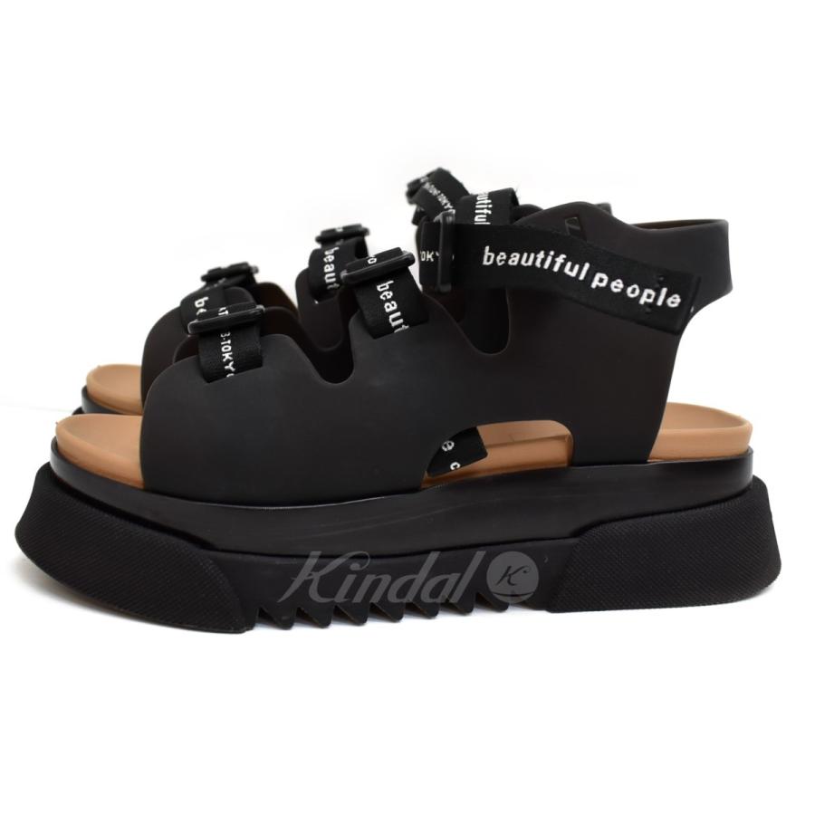 beautiful people × UNITED TOKYO クリアソールロゴテープサンダル  