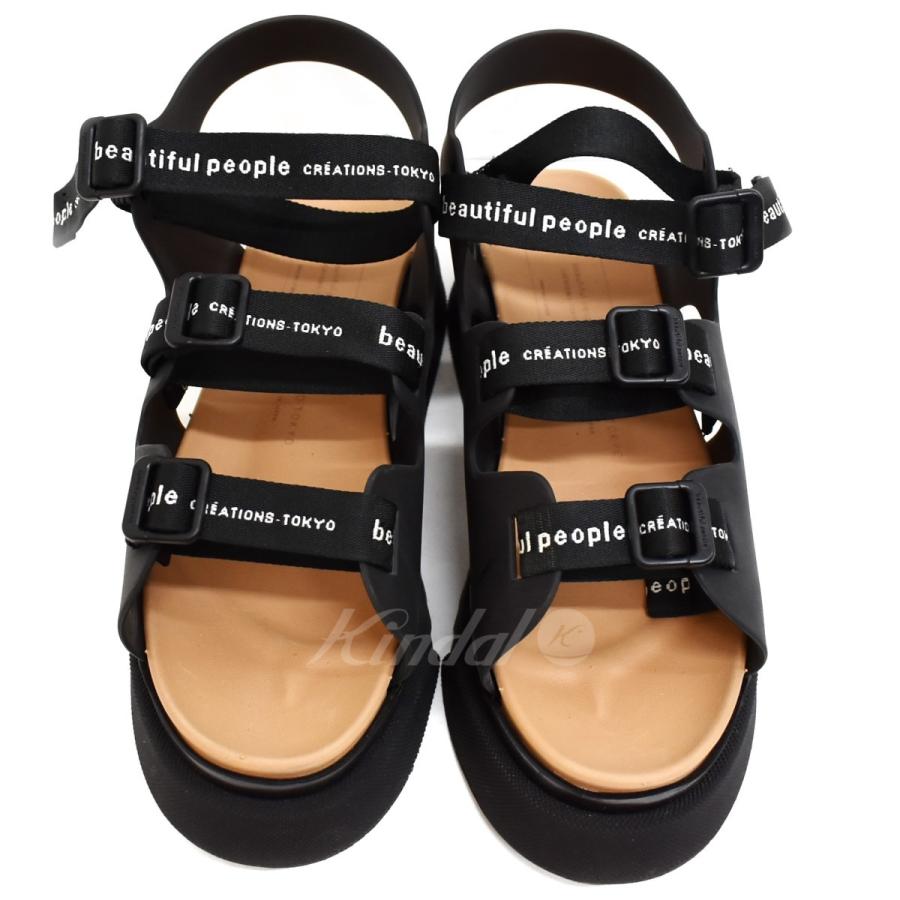 beautiful people × UNITED TOKYO クリアソールロゴテープサンダル  