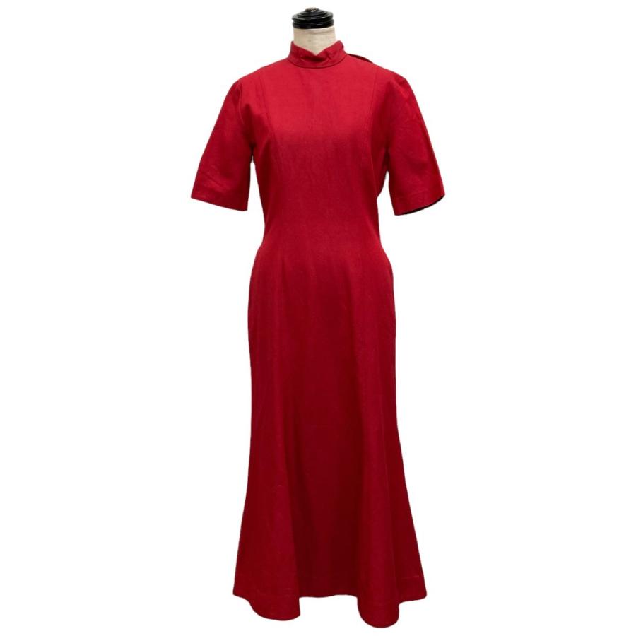 CLANE スカーフカラーワンピース SCARF COLLAR ONEPIECE レッド サイズ 