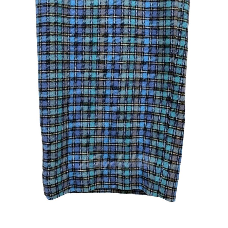 UNUSED flannel check pants チェックイージーパンツ UW0988 ブルー 