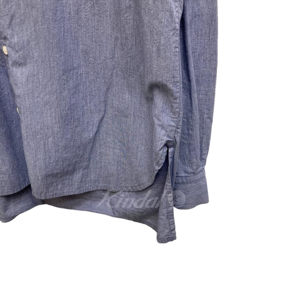 nest Robe CONFECT confect ウェーブボイルバンドカラーシャツ ブルー 