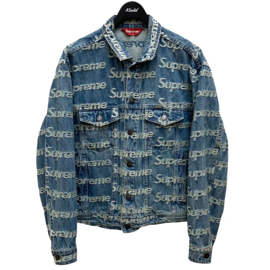 SUPREME Frayed Logos Denim Trucker Jacket　フレイドロゴデニムジャケット インディゴ サイズ：S (梅田クロス｜kindal