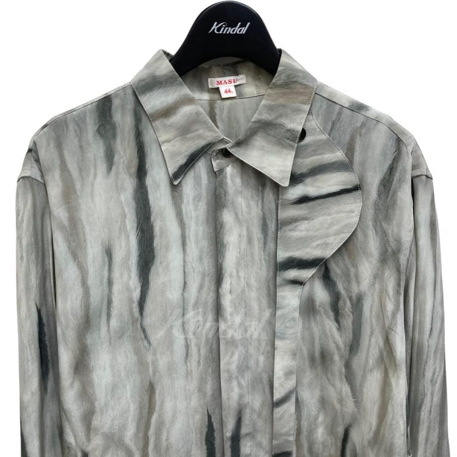 値下げ】MASU 21AW FUR PRINT SILK SHIRTS シャツ MCFW-SH0421 グレー