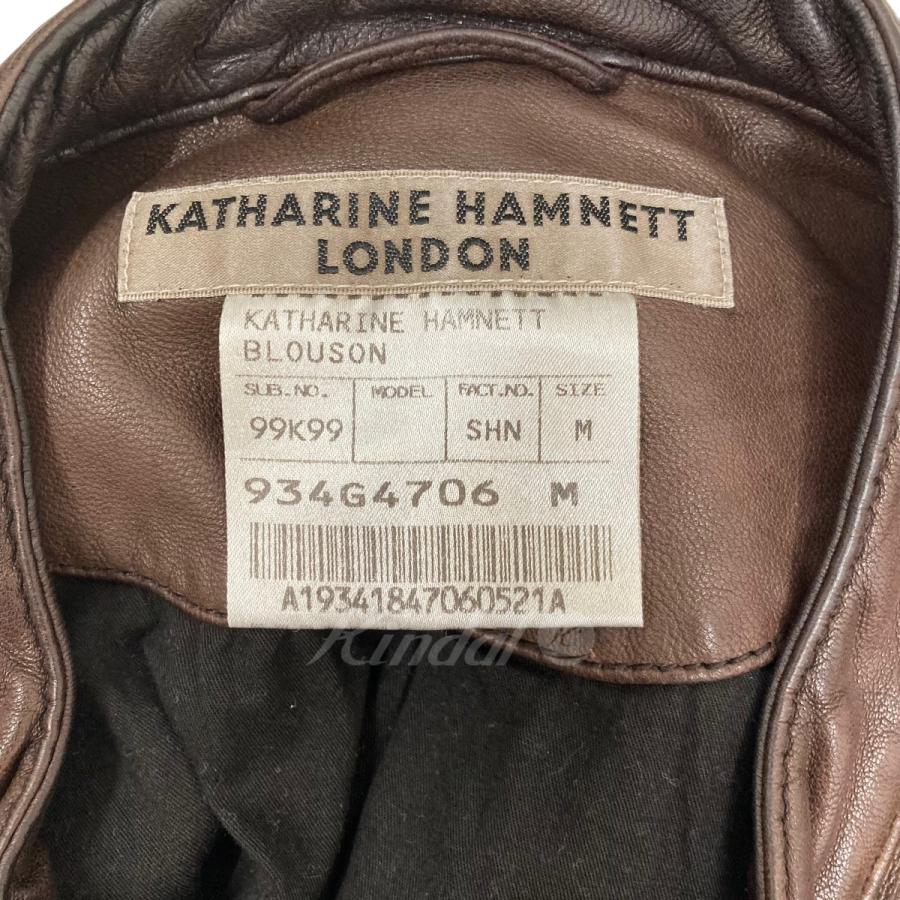 【値下げ】KATHARINE HAMNETT レザージャケット ブラウン サイズ：Ｍ (EC)｜kindal｜05