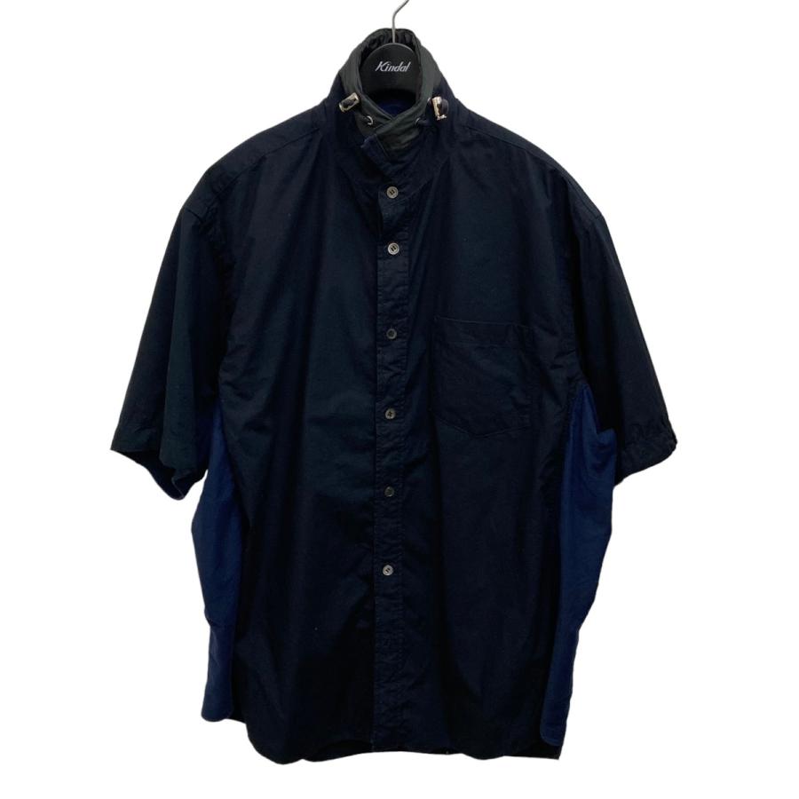 sacai 20SS SHORT SLEEVE POPLIN SHIRT 半袖シャツ 20-02307M ネイビー 