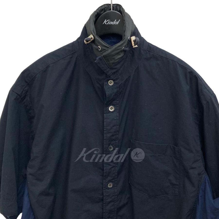 sacai 20SS SHORT SLEEVE POPLIN SHIRT 半袖シャツ 20-02307M ネイビー 