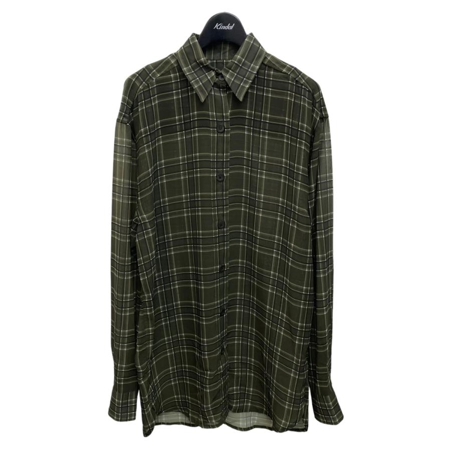 値下げ】DRIES VAN NOTEN シアーシャツ グリーン サイズ：XS (梅田 