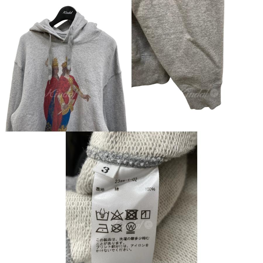 値下げ】khoki 23AW Graphic-print hoodie パーカー 23aw-t-02 グレー 