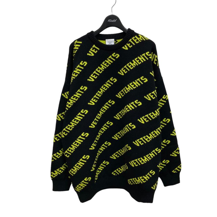 値下げ】VETEMENTS 美味しくっ ロゴプリント ニットセーター