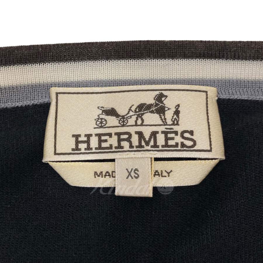 値下げ　HERMES　シルクカシミア ベージュ長袖ニット 中古・古着通販】HERMES (エルメス) エルボーパッチ カシミヤ