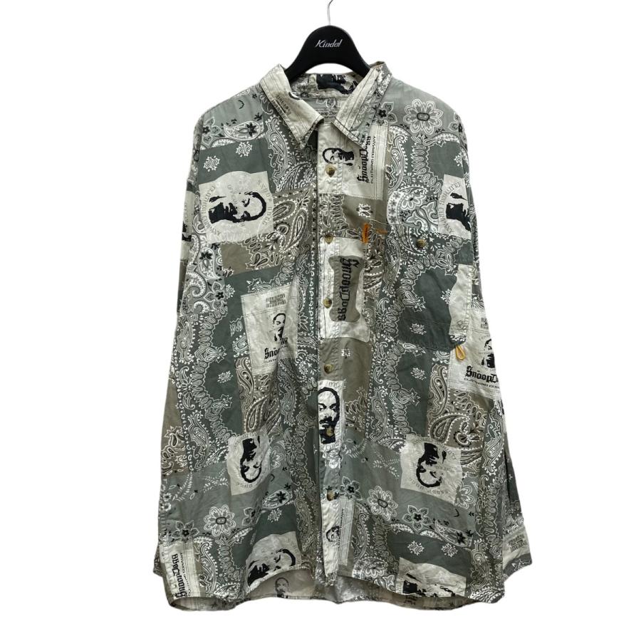 値下げ】Snoop Dogg ペイズリー シャツ グリーン×グレー サイズ：XL  
