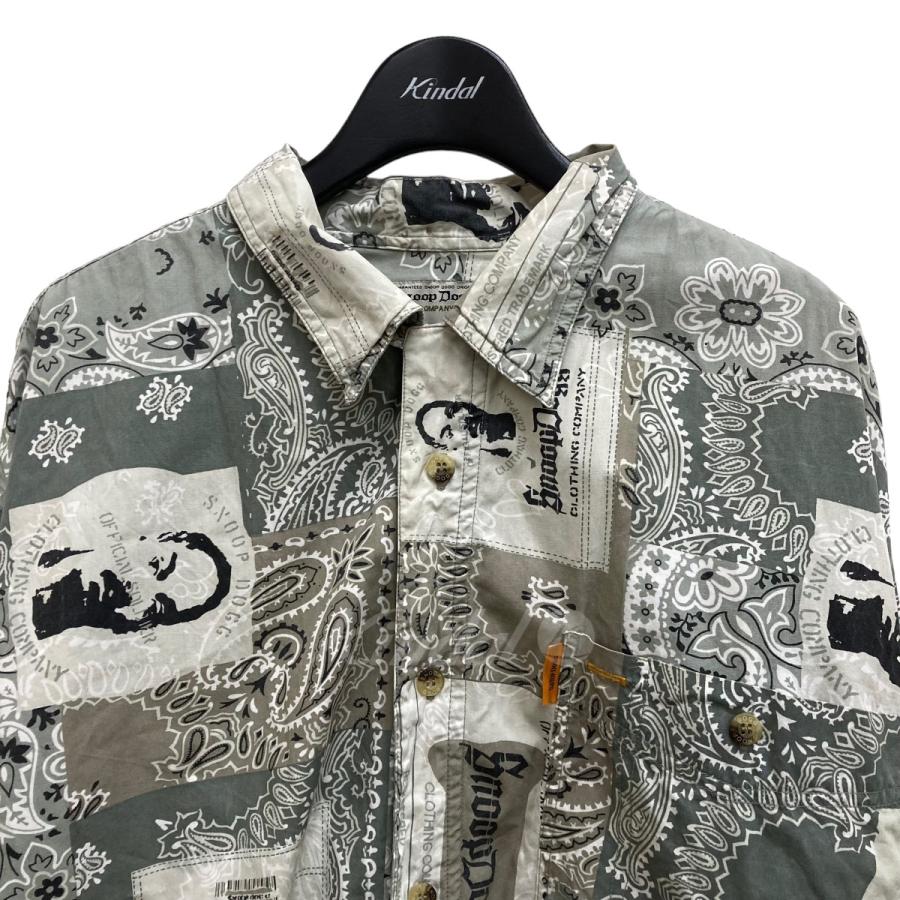 値下げ】Snoop Dogg ペイズリー シャツ グリーン×グレー サイズ：XL  