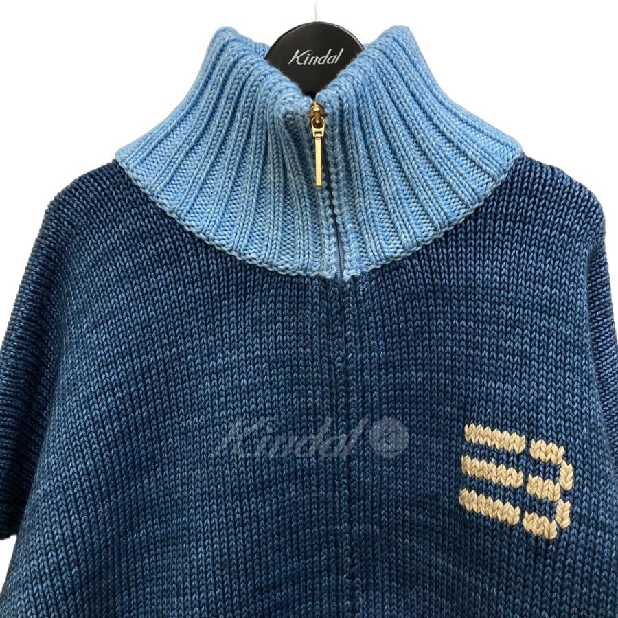 値下げ】NAMESAKE VICTORY ZIP BOMBER ジップアップニット ブルー 