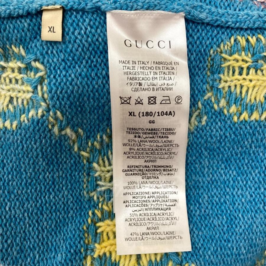 グッチ GUCCI Tiger GG Jacquard Wool Sweater ニット 684882 ブルー サイズ：XL｜kindal｜05