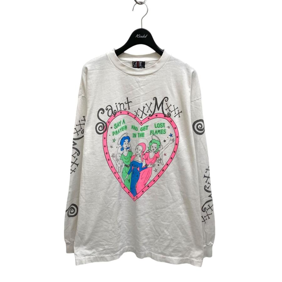 セント マイケル SAINT MICHAEL PINK HEART ロングスリーブTシャツ SM 