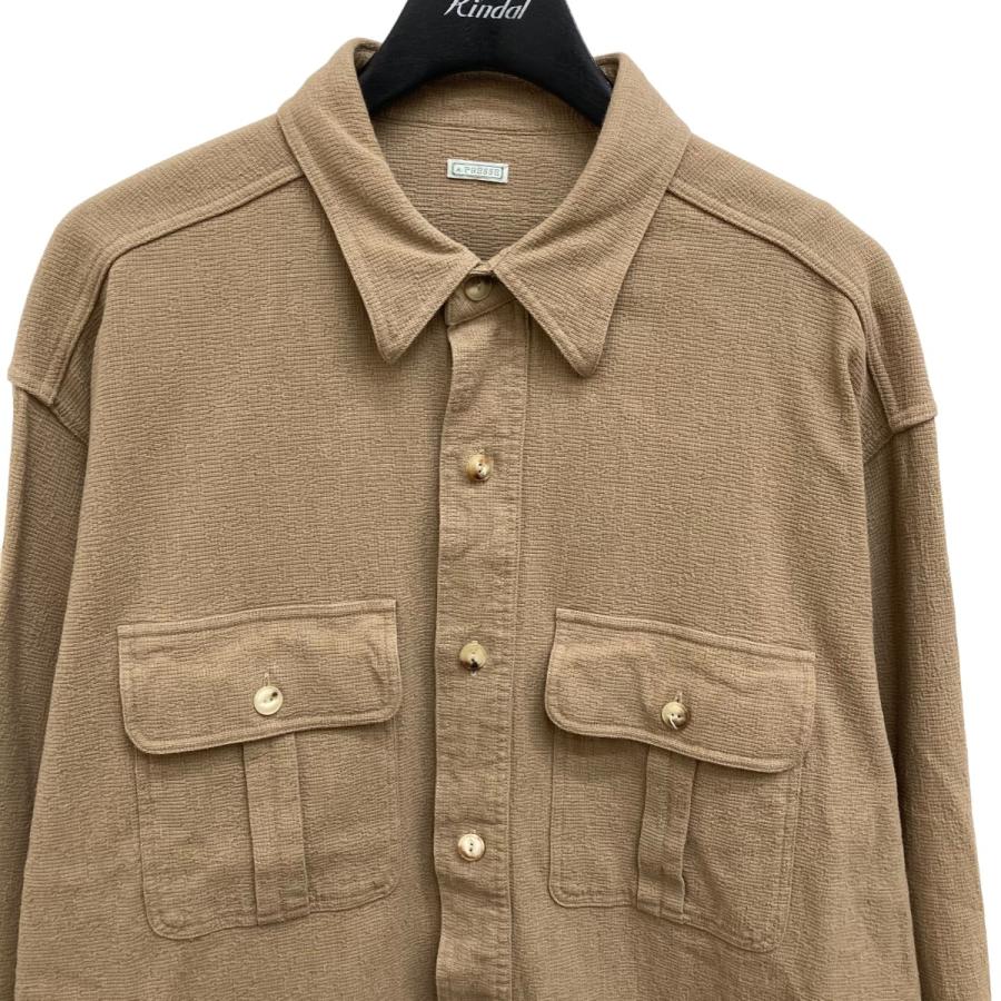 値下げ】A．PRESSE Safari Shirts 長袖シャツ 22SAP-02-09H ブラウン 