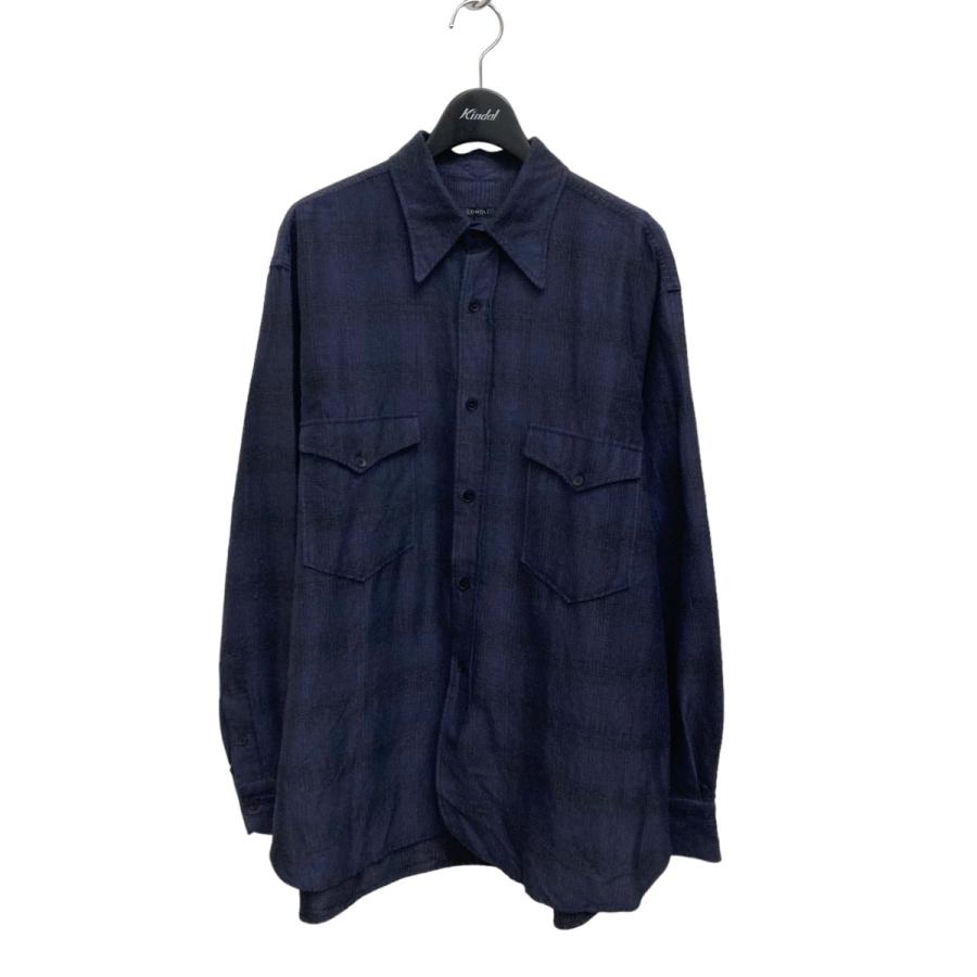 COMOLI ウールシルク ワークシャツNAVY size1