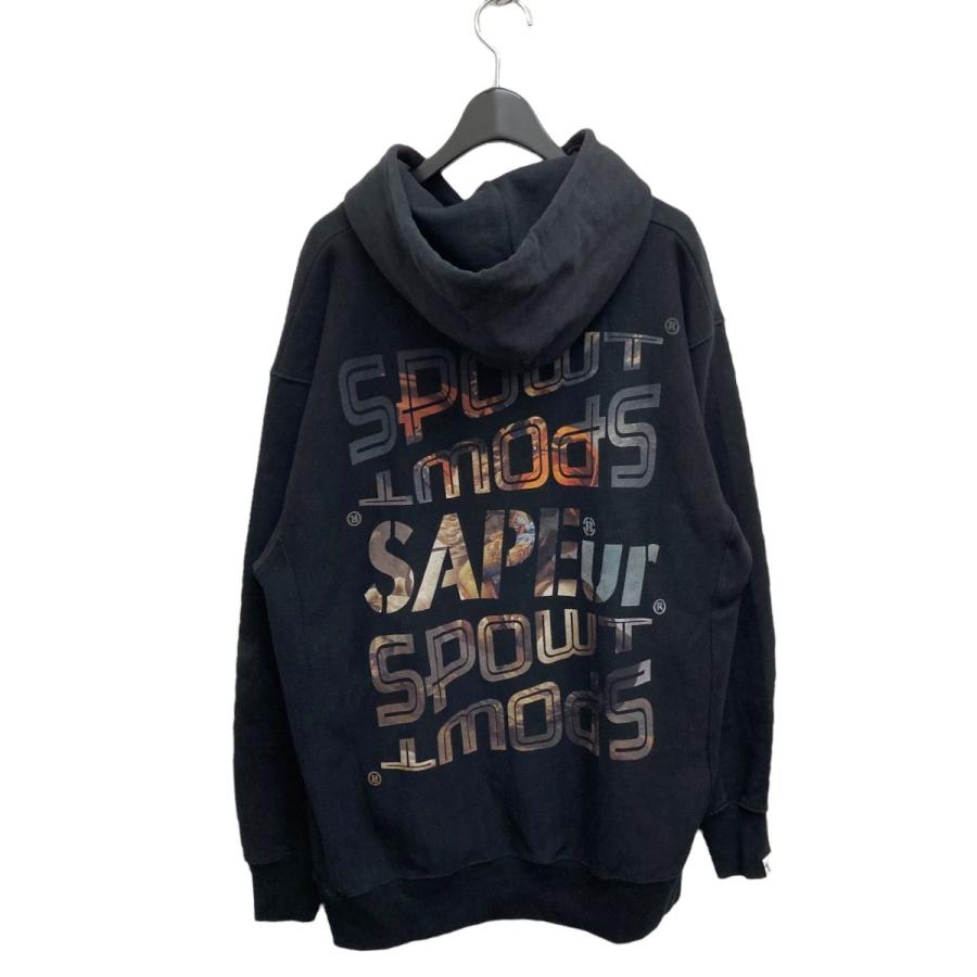 サプール×スパウト SAPEur×SPOWT パーカー ブラック サイズ:XL サプール×スパウト SAPEur×SPOWT パーカー ブラック サイズ:XL