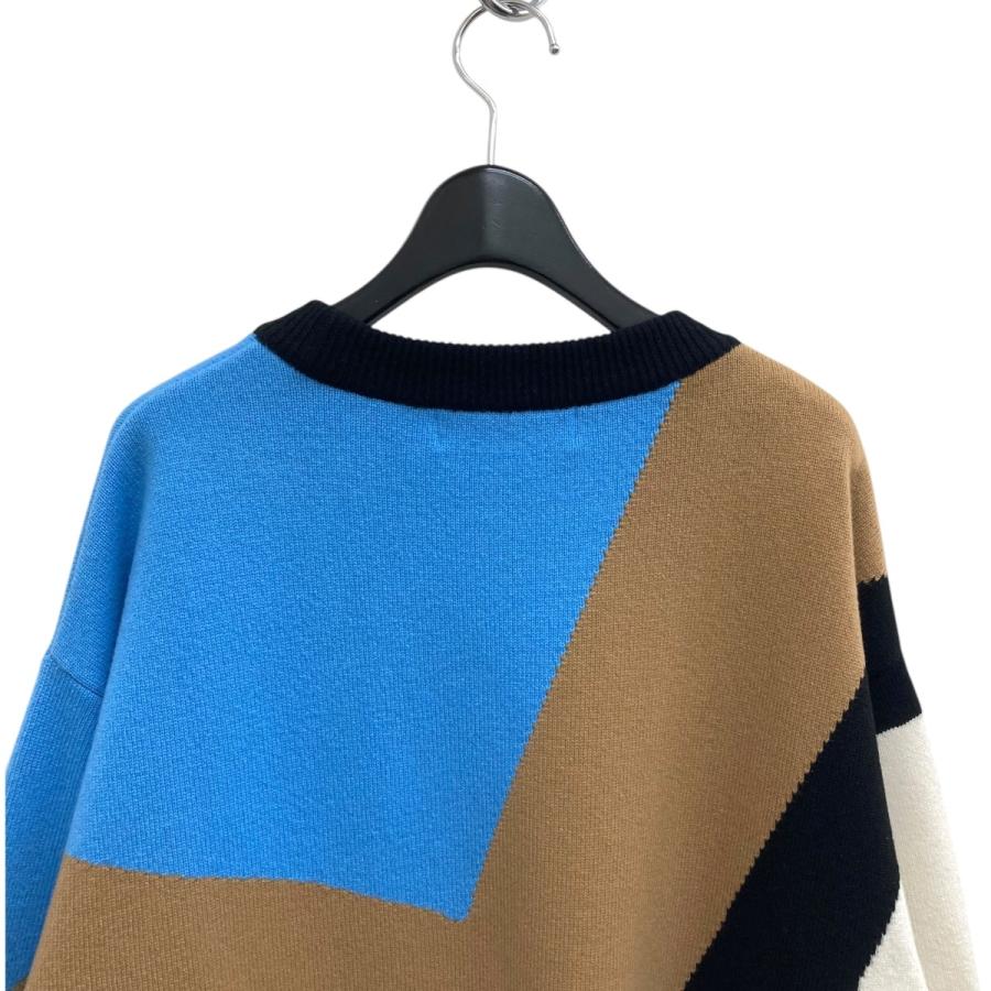 CULLNI クルニ Diagonal Line Multi Color Pullover Knit クルーネック 