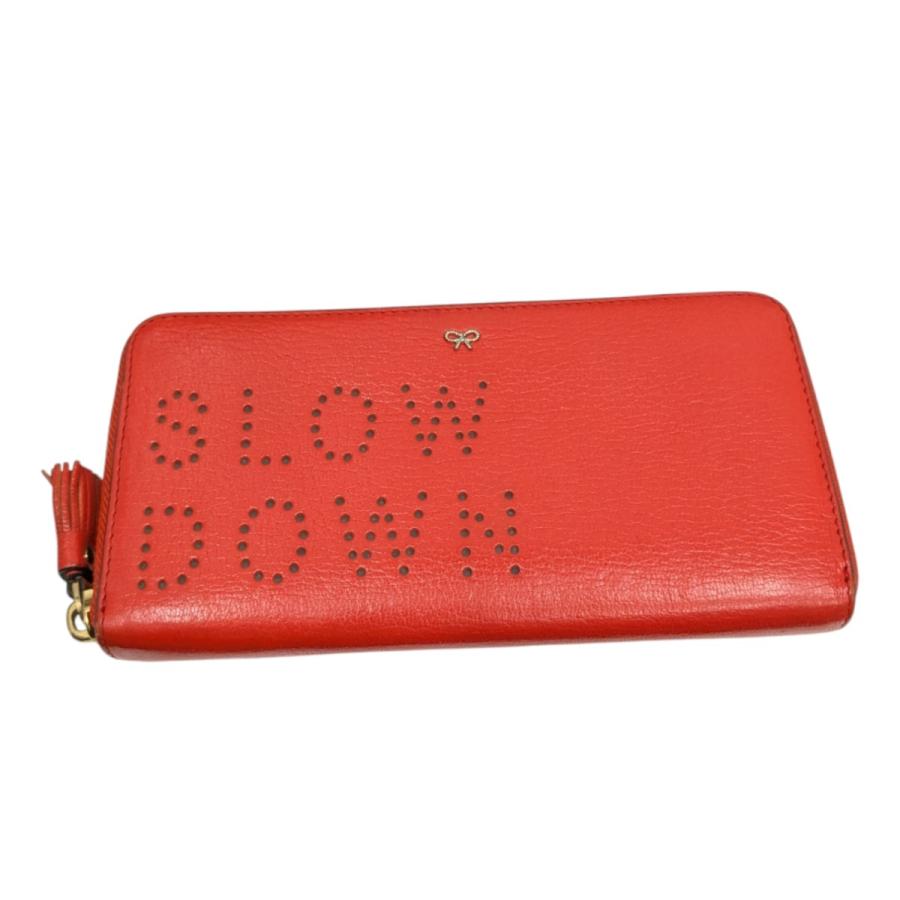 ANYA HINDMARCH アニヤハインドマーチ SLOW DOWN 長財布 レッド