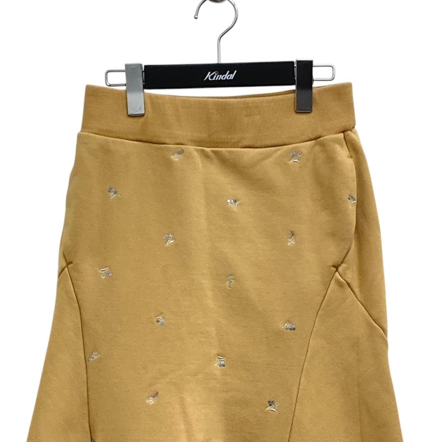 マメFloral Motif Embroidered Sweater Skirt Floral Motif Embroidered Sweater Skirt-フローラルモチーフエン