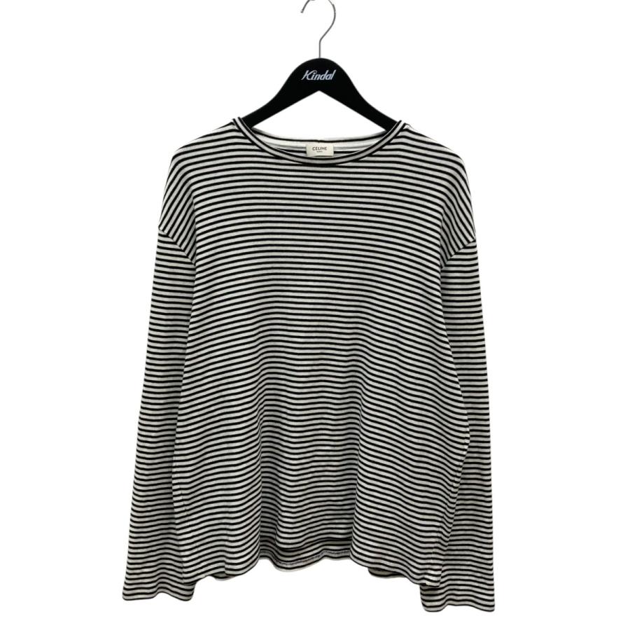 CELINE セリーヌ ボーダー 長袖Tシャツ 2X276545F ブラック
