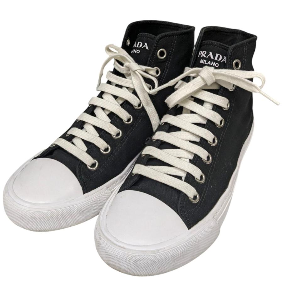 PRADA プラダ ハイカットスニーカー 4T 3557 ブラック サイズ：7