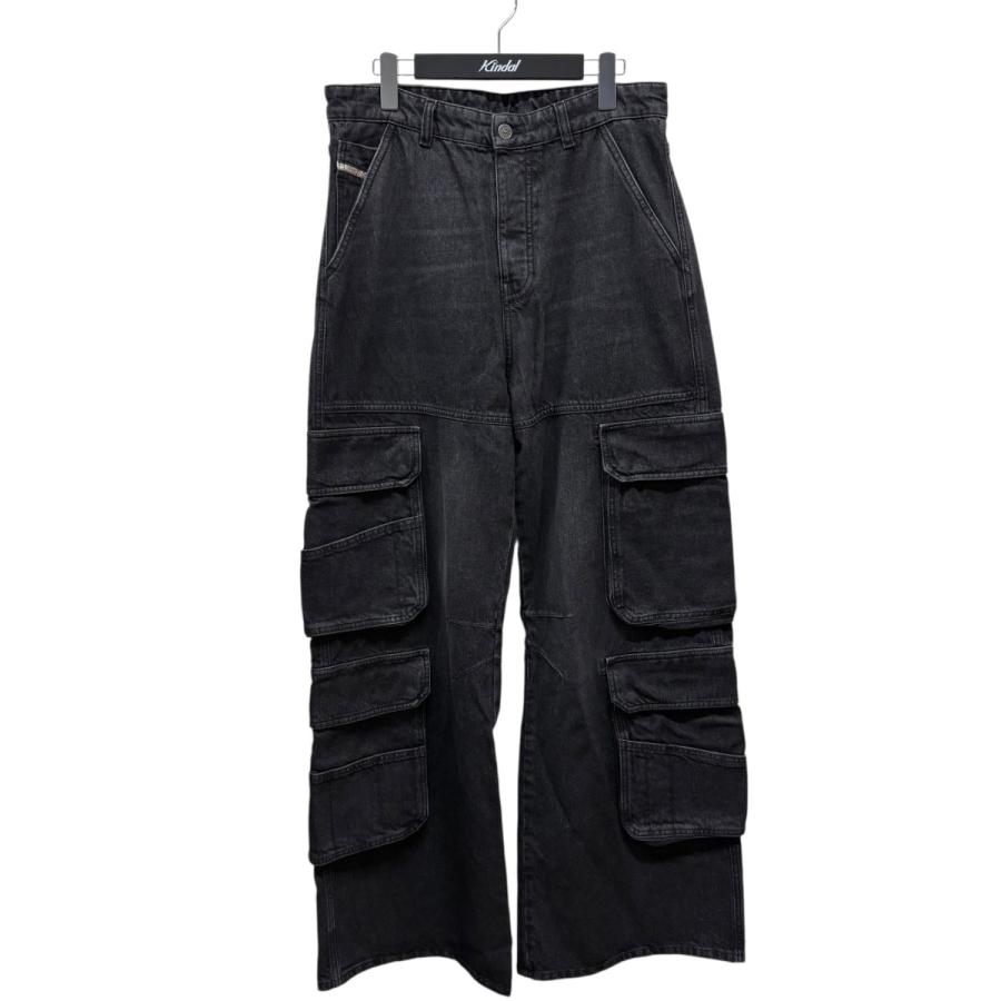 DIESEL D-SIRE-CARGO-S デニムカーゴパンツ ブラック 23 DIESEL（ディーゼル） 【値下げ】DIESEL D-Sire-Cargo-Sカーゴパンツ