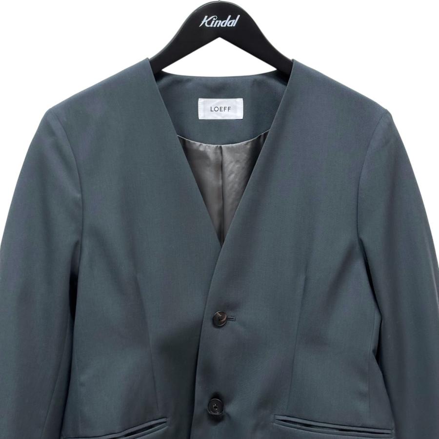 LOEFF（ロエフ） ウール ギャバ カーブ ノーカラージャケット 8822-209
