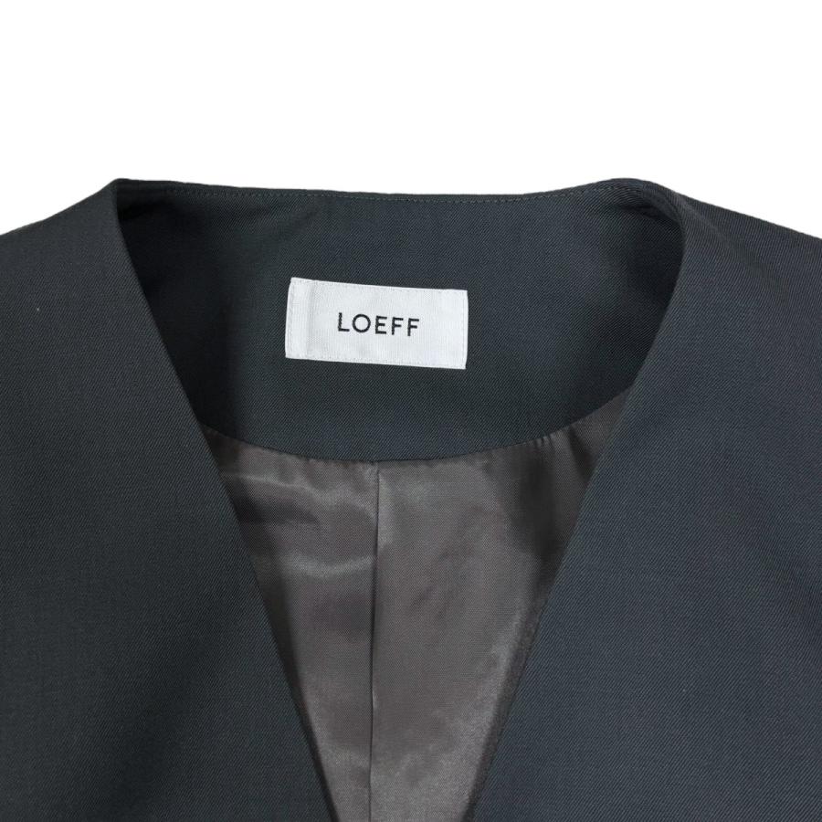 LOEFF（ロエフ） ウール ギャバ カーブ ノーカラージャケット 8822-209