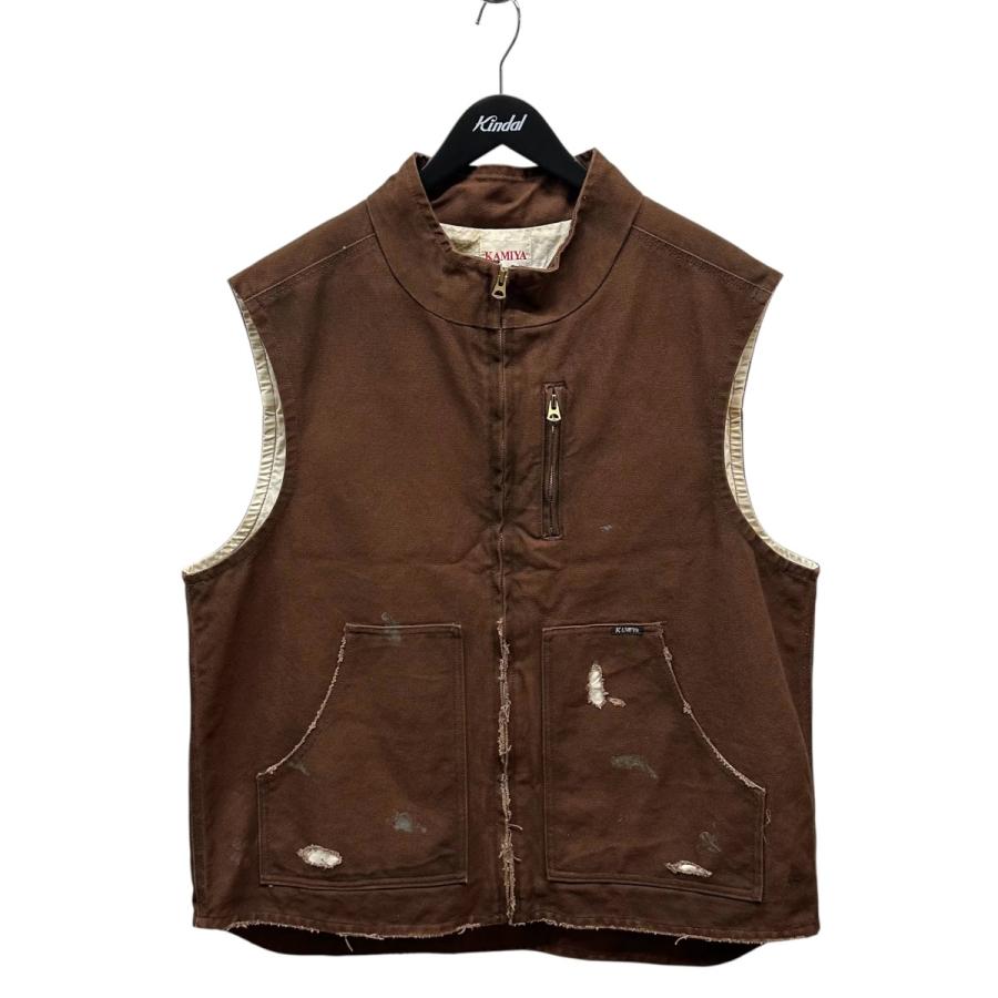 24aw 新品 KAMIYA カミヤ ボロダックベスト YELLOW M 【公式通販】