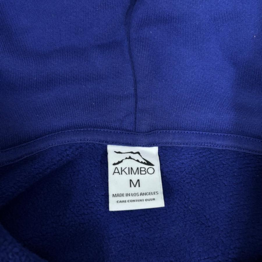 akimbo ネイビーパーカー　値下げ⭕️ 値下げ】AKIMBO CLUB LA NOODLE ZIP HOODIE パーカー ブルー サイズ：M