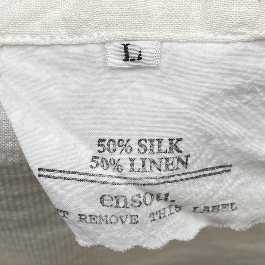 エンソウ ENSOU 長袖シャツ ホワイト サイズ：L : カインドオルYahoo