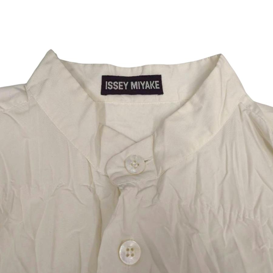 イッセイミヤケ　筆タグ　シルク100%　変形シャツ　オーバーサイズ　アーカイブ 80s (82~89) ISSEY MIYAKE 