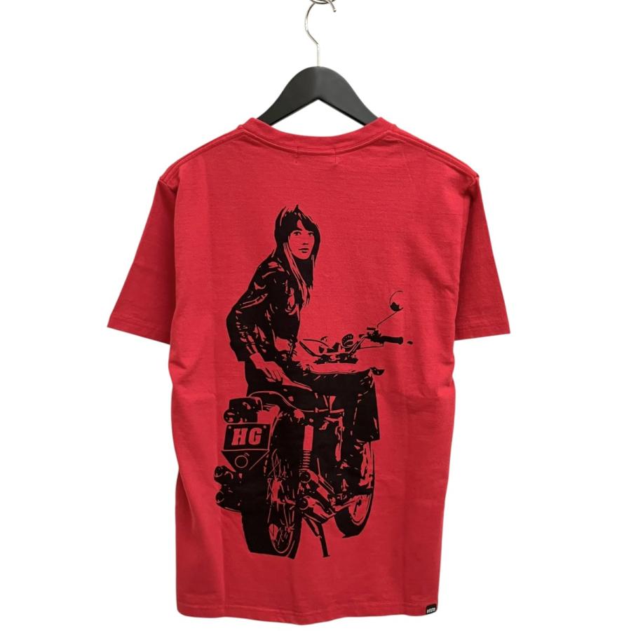 HYSTERIC GLAMOUR 赤 ポロシャツ 半袖　新品 HYSTERIC GLAMOUR（ヒステリックグラマー）の「GUITAR GIRL ラガー