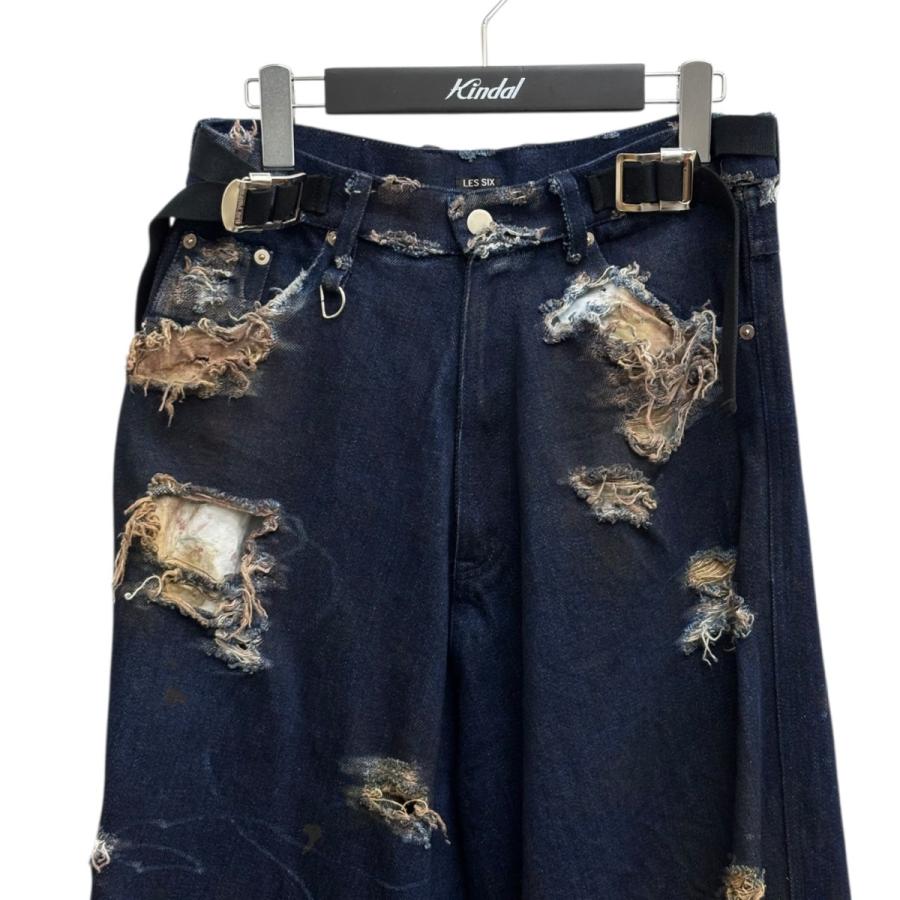 最終値下げ‼️LES SIX 25AW ブラックデニム八部丈ショーツ LES SIX（レシス） 【値下げ】LES SIX 24AW EXPLODED gout denim