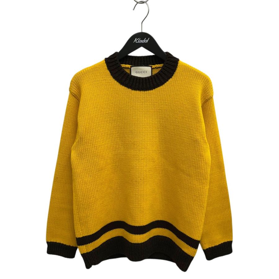 GUCCI（グッチ） 厚手ニット イエロー×ブラウン サイズ：M