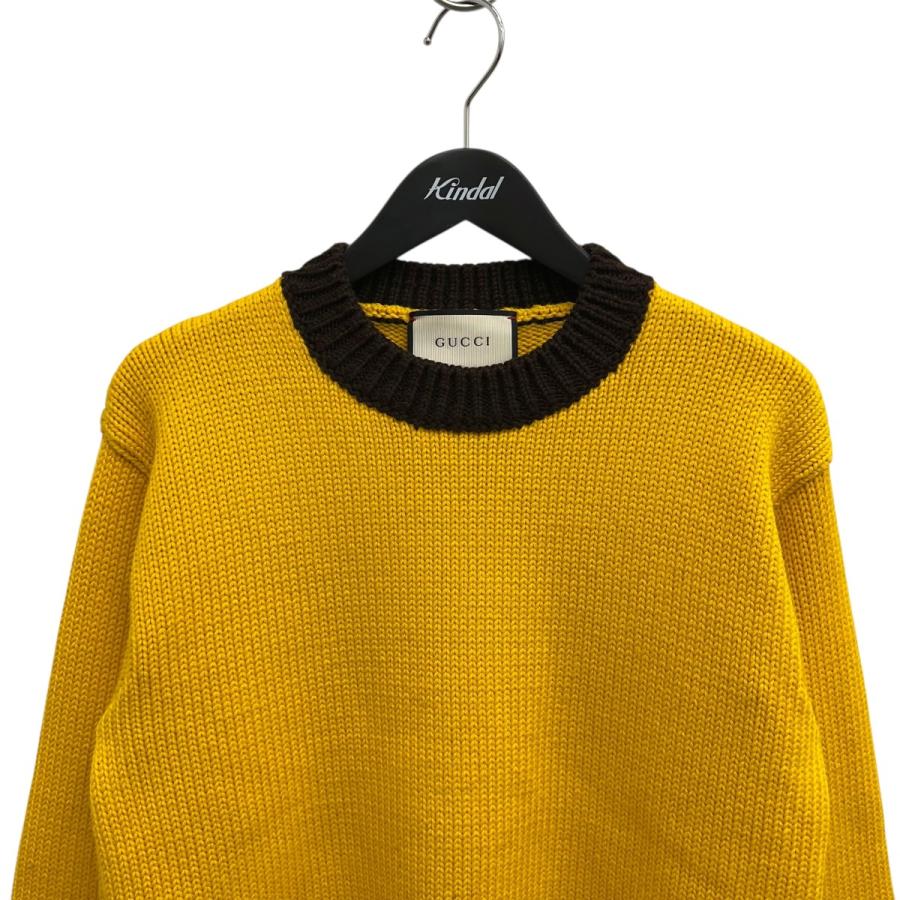 極美品❗️MARK & LONA　ニットセーター　イエロー/ブラック 48/L GUCCI（グッチ） 厚手ニット イエロー×ブラウン サイズ：M