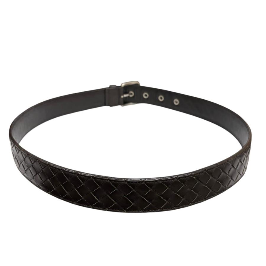 bottega veneta ボッテガべネタ　革ベルト　ダークブラウン BOTTEGA VENETA（ボッテガ・ヴェネタ） レザーベルト ブラウン サイズ