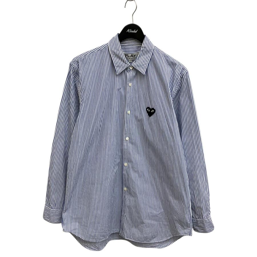 プレイコムデギャルソン ストライプシャツ L ブルー ホワイト AX-B018 PLAY COMME des GARCONS プレイコムデギャルソン ストライプ 長袖