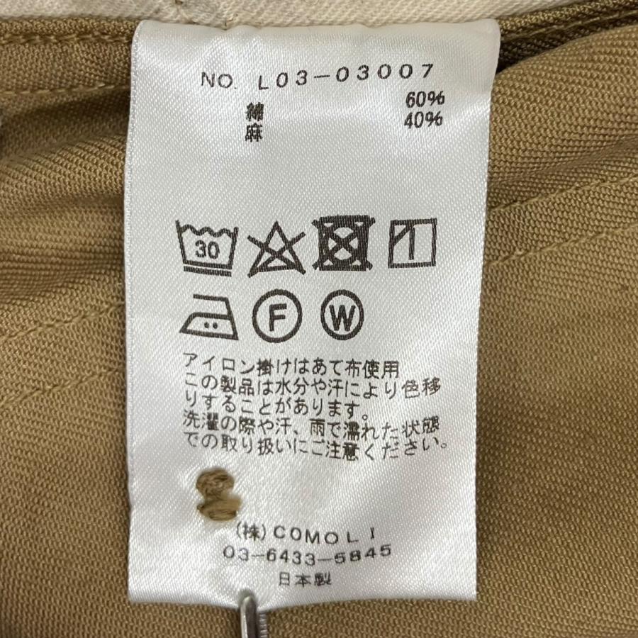 COMOLI（コモリ） コットンリネンベルテッドパンツ L03-03007 ベージュ