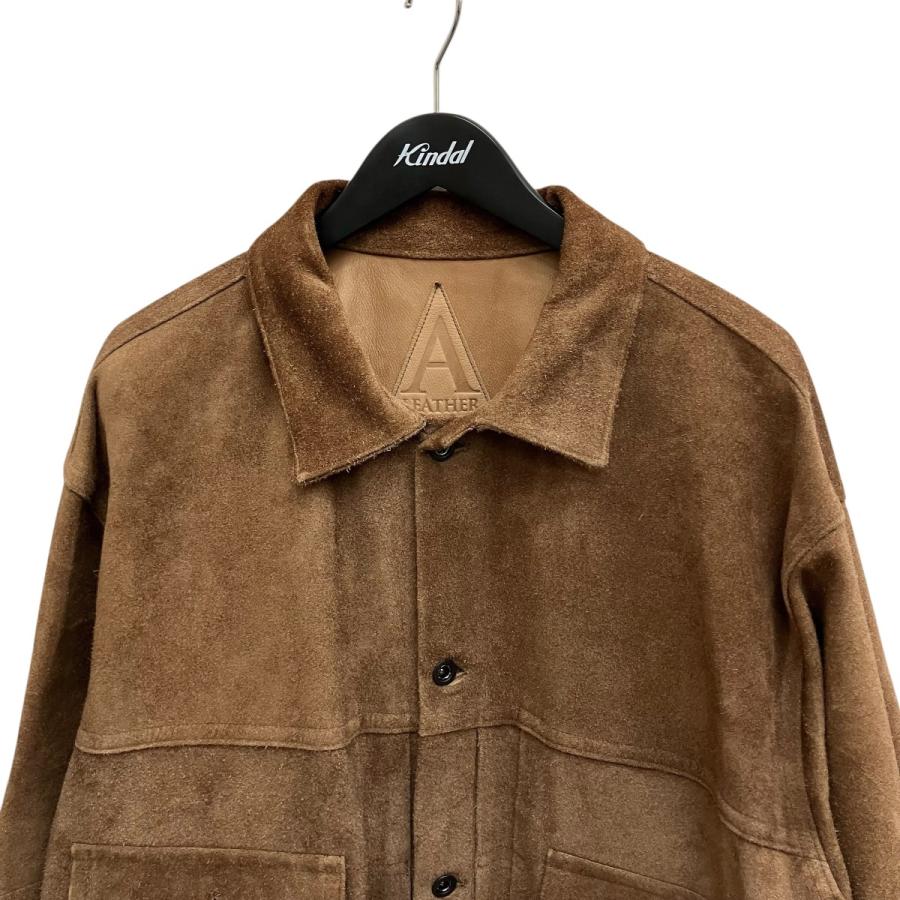 【値下げ】A LEATHER スエードトラッカージャケット AUJ2407 ブラウン サイズ：56(L) (梅田クロス茶屋町店)の画像
