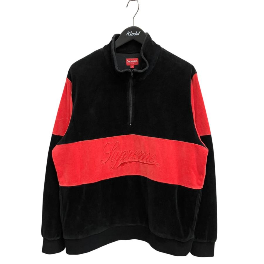 Supreme（シュプリーム） ハーフジップスウェット ブラック×レッド