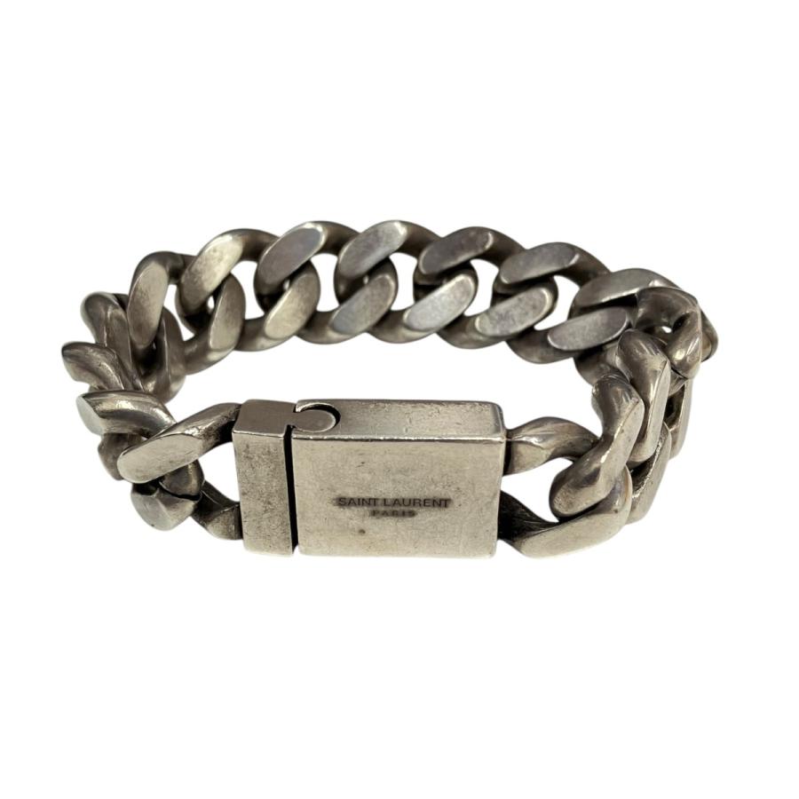 SAINT LAURENT ブレスレット(silver925) 値下げ】Saint Laurent Paris チェーンブレスレット シルバー (梅田