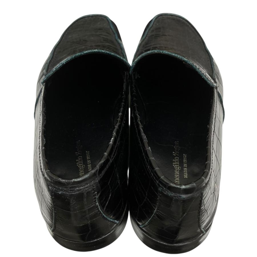 エルメネジルドゼニア Ermenegildo Zegna クロコダイル型押しローファー A0563X ブラック サイズ：5.5(約24.5cm?25cの画像