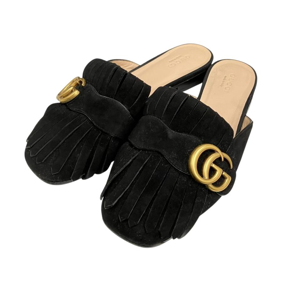 GUCCI マーモントミュールローファー GUCCI（グッチ） GUCCI GGマーモント スエードローファー ミュール