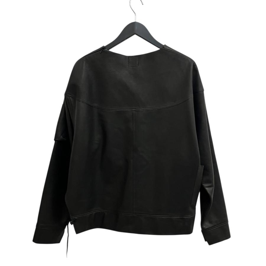 サンシー SUNSEA LEATHER SWEATSHIRT レザースウェット 22A25 ブラック サイズ：3の画像