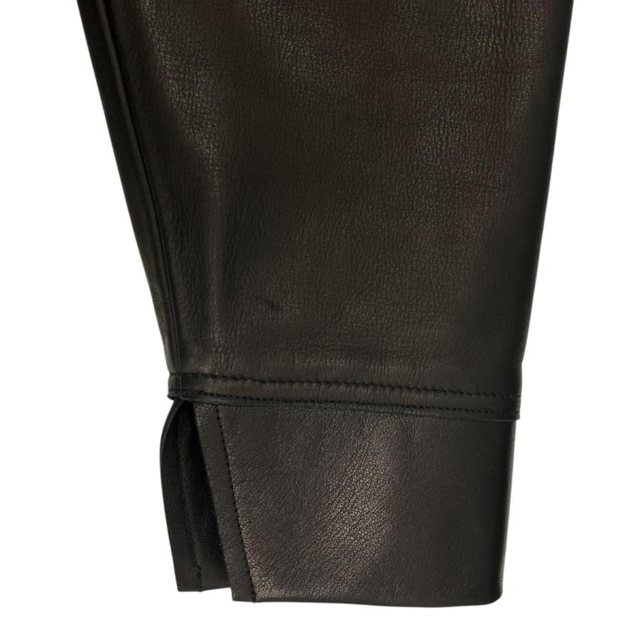 サンシー SUNSEA LEATHER SWEATSHIRT レザースウェット 22A25 ブラック サイズ：3の画像